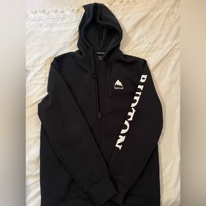 Black button full zip hoodie
